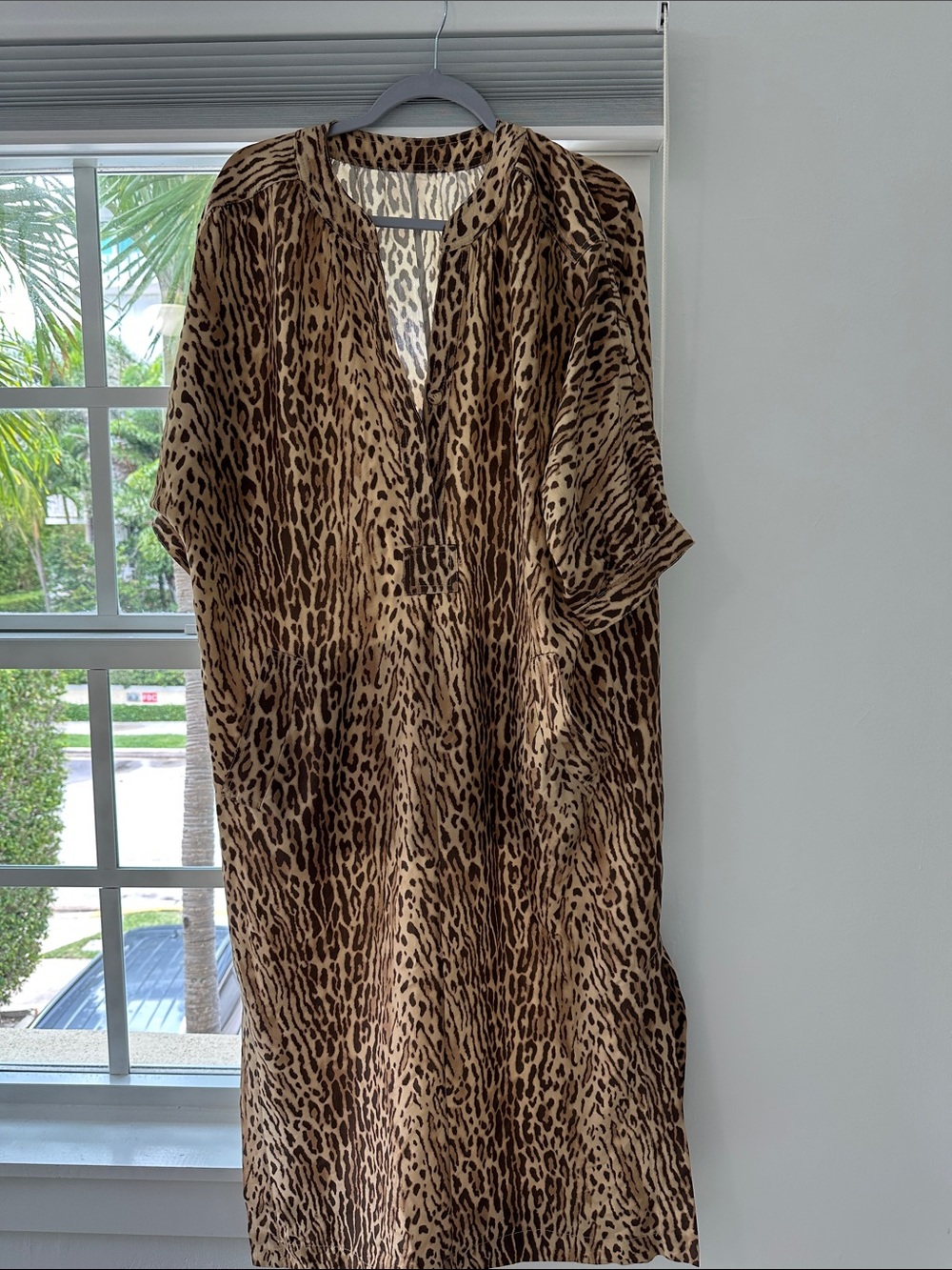 Leopard Print Kaftan Dress w Belt